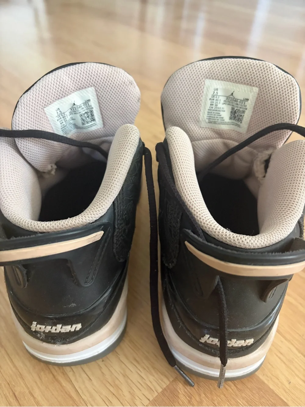 Jordan Boys Black and Gray Retro Basketball Sneakers